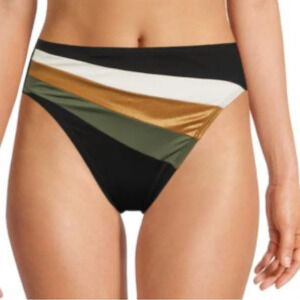 VINCE CAMUTO
High Rise Colorblock Bikini Bottom swimsuit black M NWT